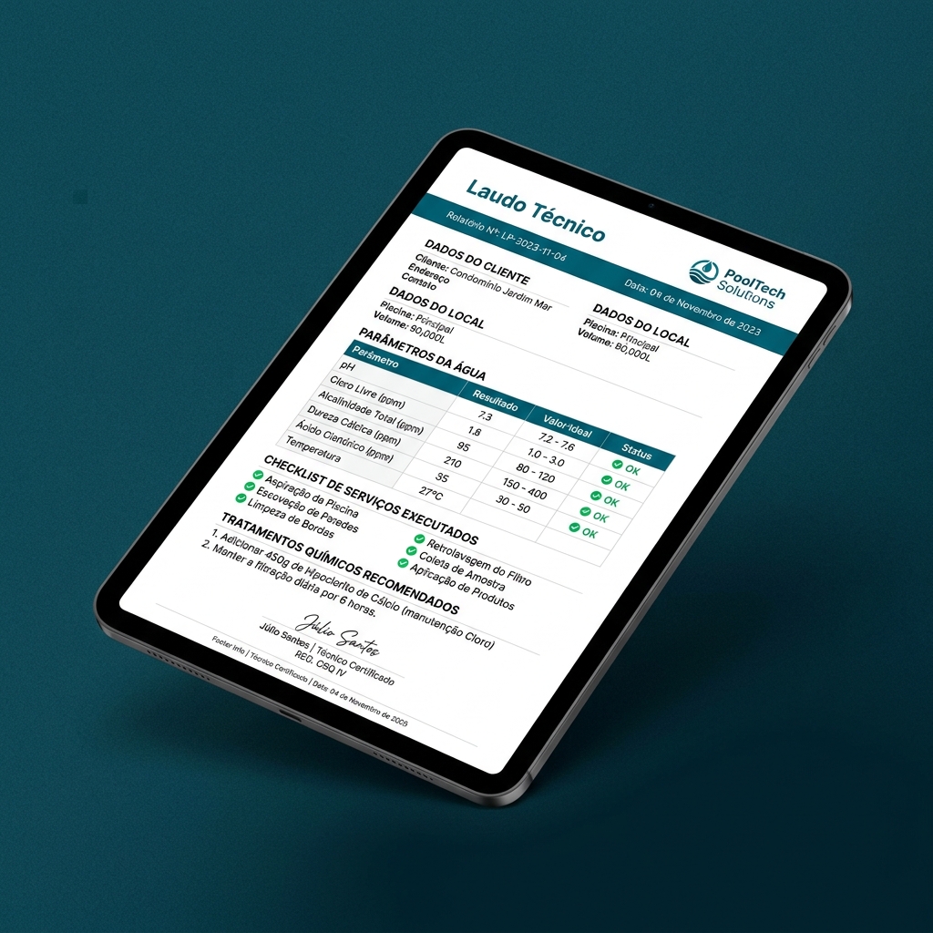 Mockup do App Piscina Pro